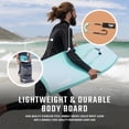 thumbnail image 3 of THURSO SURF 42'' Bodyboard Body Boards for Beach Lightweight PE Core IXPE Deck HDPE Bottom FRP Stringers Body Boards Double Swivel Board Leash and Carrying Bag Lightning Turquoise, 3 of 7