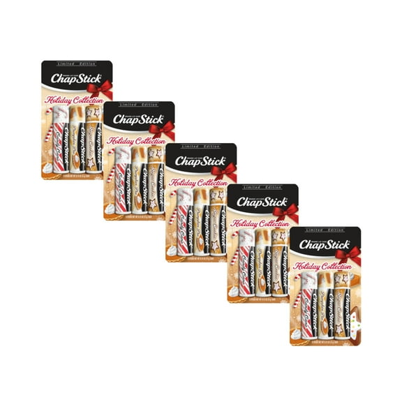 Chapstick Holiday Collection Limited Edition 0.45 Ounce - Candy Cane, Pumpkin Pie, Sugar Cookie - 3 Count, Pack of 5