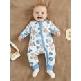 thumbnail image 4 of BemeyourBBs Newborn Baby Boys Girl Valentines Day Outfits Cute Infant Bear Excavator Romper Zipper One Piece Jumpsuit Long Sleeve Fall Winer Spring Clothes, 4 of 9