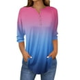thumbnail image 2 of ZHENHONG Womens V Neck T Shirts, 3/4 Length Sleeve Womens Tops 2025 Spring Casual Tunic T Shirts Womens Tops Going Out Tops, 2 of 5