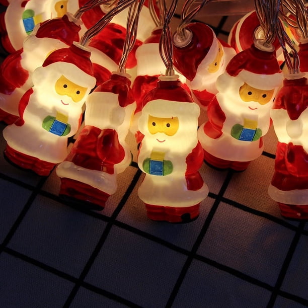 Cadena de luces de muñeco de Ancianos de Navidad , adecuada para recámara, árbol de Navidad, decoración de fiestas(Batería)(5 metro 30 luces)