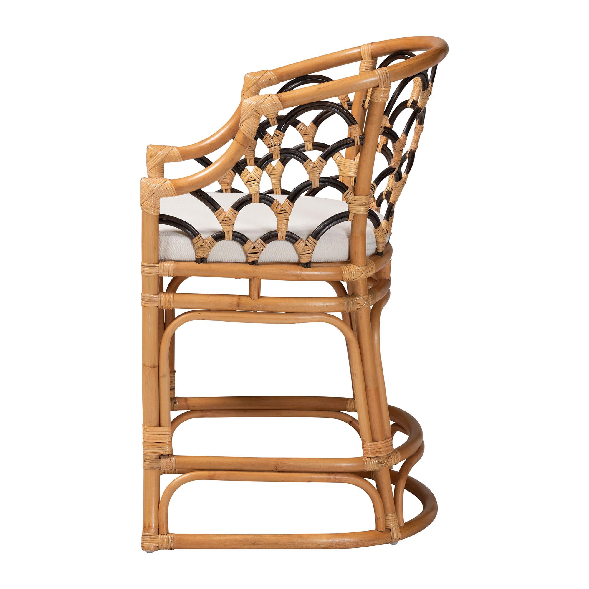 bali & pari Veneto Boho Counter Stool, Counter Height, Light Honey