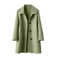 thumbnail image 4 of LIJCC Girls Wool Dress Coats Fall Winter Notch Lapel Pea Coat Elegant Overcoat Single Breasted Long Trench Coats with Pockets Winter Warm Jacket Pea Coats, 4 of 6