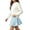Sky Blue, variant on ITSAME Girls Outfit Set Knit Long Sleeve Pullover Top and Skirt 2-Piece Fall Winter Comfy Casual Set Coffee Size 8