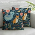 thumbnail image 3 of Nawypu  Pillow Covers Cartoon Forest Animals and Plant Owl Rabbit Fox Frog Pillow Case Cushion Cover for Home Decor Square Pillowcase, 3 of 5