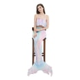 thumbnail image 2 of Swimsuits for Women Ruffled Top Mermaid Performance 3 Piece with Fish Tail Design Light Blue Womens Bathing Suits M, 2 of 4