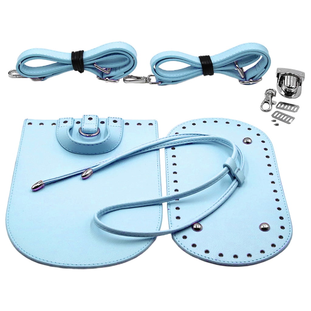 7x Leather Bag Bottom Mat Cushion Pad Flap Cover Drawstring Handbag Bag Making Light Blue