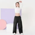thumbnail image 5 of Rolanko Girls Cargo Pants Wide Leg Streetwear Kids Pants with Pockets Trendy Jogger Trousers, 5 of 6