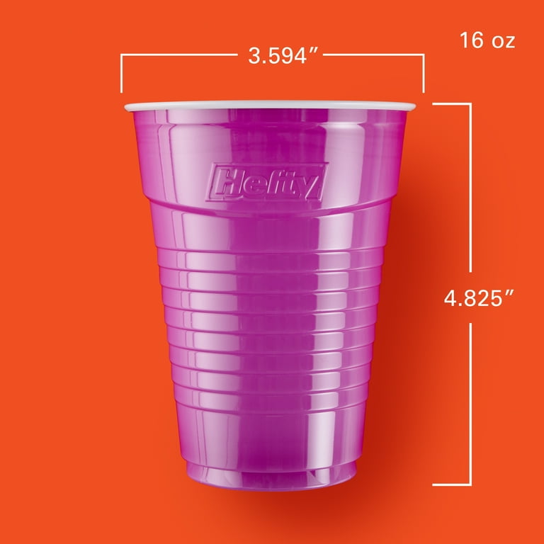 Hefty Everyday Disposable Plastic Cups Assorted Colors 16 oz 100 count