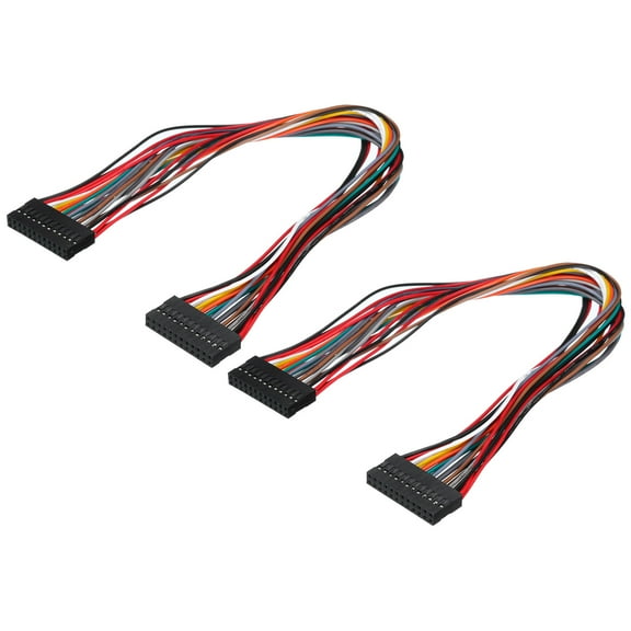 Uxcell Female to Female 24Pin Breadboard Jumper Wire 2.54mm Double Row 30cm for Breadboard Electronic Projects,2 Pcs