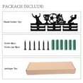 thumbnail image 4 of 1set Football Medal Hanger Display Soccer Medal Holder Rack Sports Metal Hanging Wooden Wall Mount Frame Decor Medal Hangers 2 Line for Ribbon Runner Marathon Medalist Black 15.7 x 6Inch Wood, 4 of 7