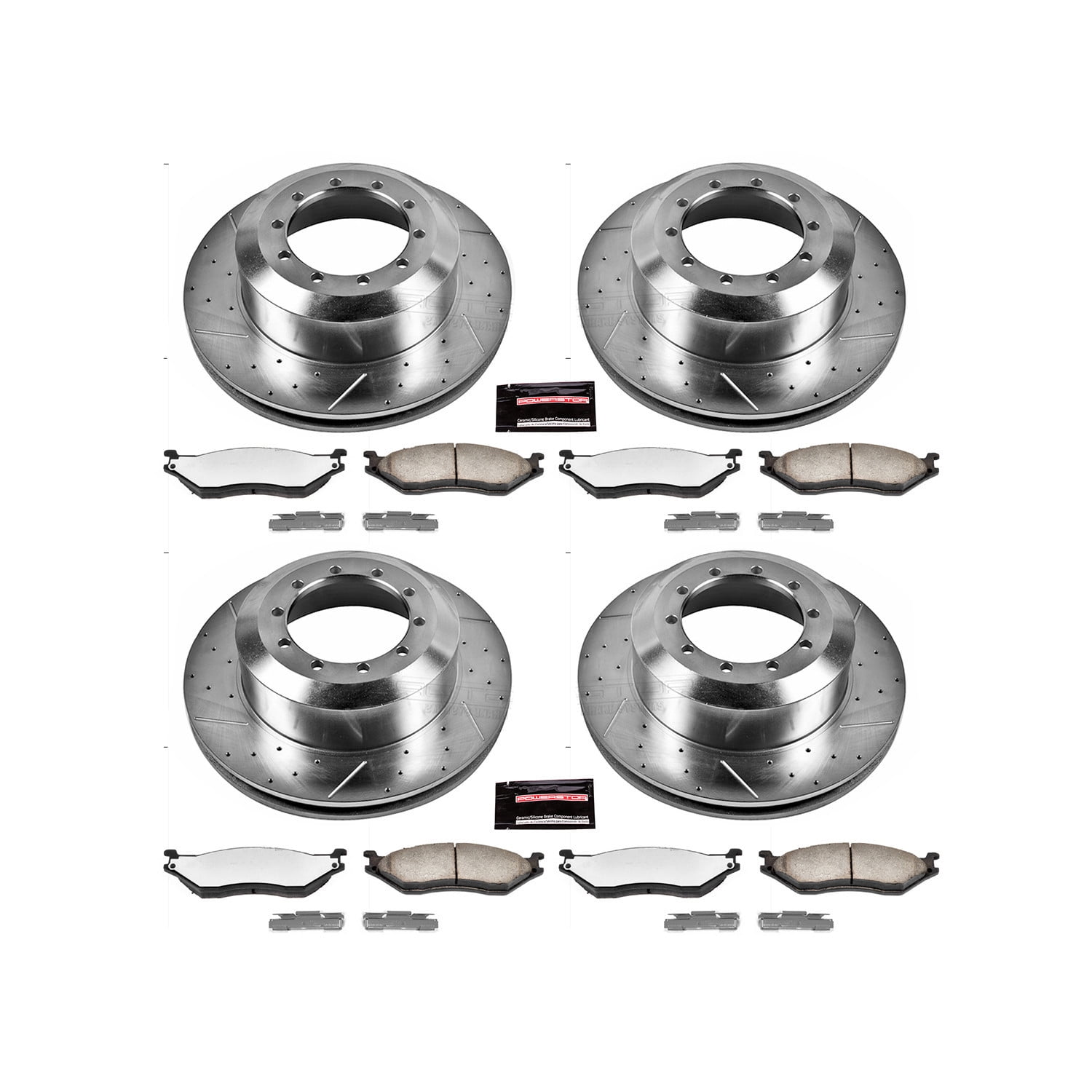 PowerStop Front and Rear Z36 Truck & Tow Carbon-Fiber Ceramic Brake Pad and Drilled and Slotted Rotor Kit Fits: FORD Select Models K7820-36