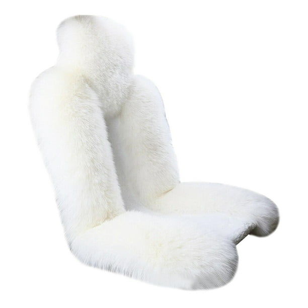 Funda de asiento de coche, funda de felpa para asiento de coche, accesorios para coche, Protector de invierno, coche de lujo Blanco
