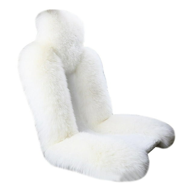 Funda de asiento de coche de felpa, protector de asiento delantero de coche, cojín para coche Blanco
