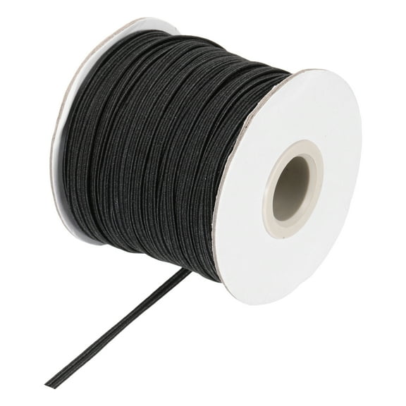 Uxcell Elastic Sewing Bands 1/8 Inch Wide 50 Yards Black Knit High Elasticity
