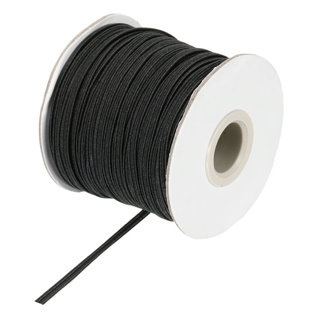 Bandas de costura elásticas Uxcell de 1/8 de pulgada de ancho y 50 yardas, alta elasticidad negra