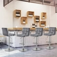 thumbnail image 6 of Alden Design Adjustable Modern Velvet Bar Stools with Swivel, Set of 2, Dark Gray, 6 of 7
