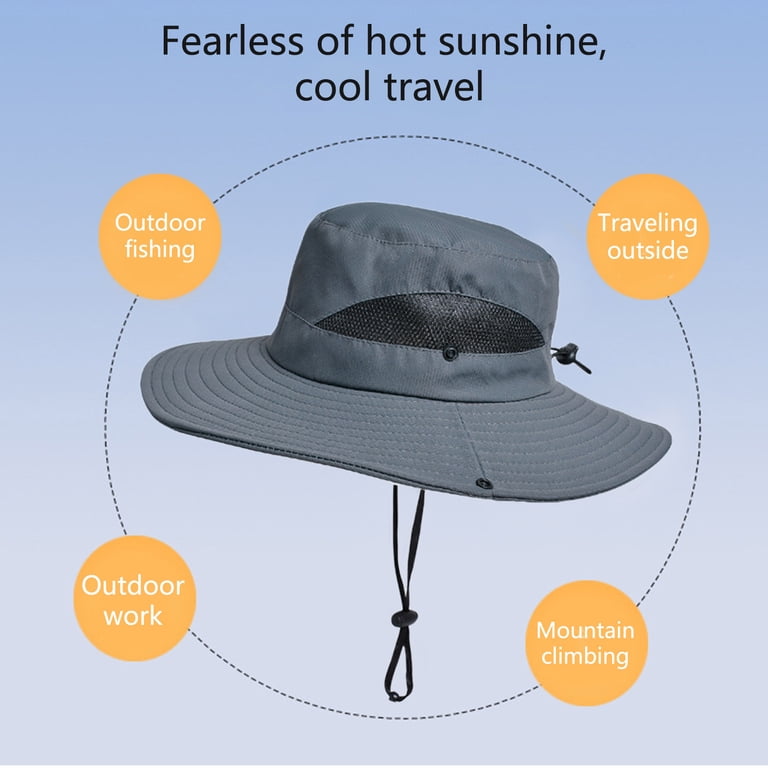 Wide Brim Sun Hat, UV Protection Waterproof Packable Bucket  display picture 1