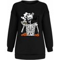 thumbnail image 2 of Pullovers d'Halloween pour Femmes Manches Longues Chandails en Molleton Squelette Drôle Citrouille, 2 of 6