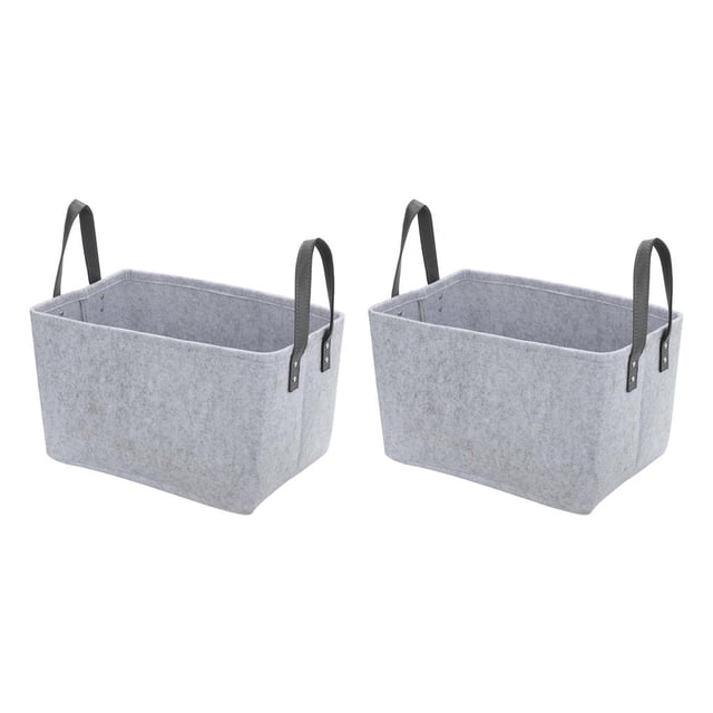 Advancent Bolsa organizadora de fieltro, cesta portátil, bolsa de almacenamiento de tela, organizador de dormitorio, papelera, cesta para maletero de gris 2piezas Advancent CBP151844