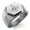 Silver, variant on Stainless Steel Freemasons Masonic Compass Engraved Hexagon Crest Flat Top Biker Style Polished Ring