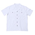 thumbnail image 4 of Mrmaere Men's Collared Button Down Shirt and Shorts Set Short Sleeve 2 Piece Open Front for Beach Travel White XL, 4 of 9