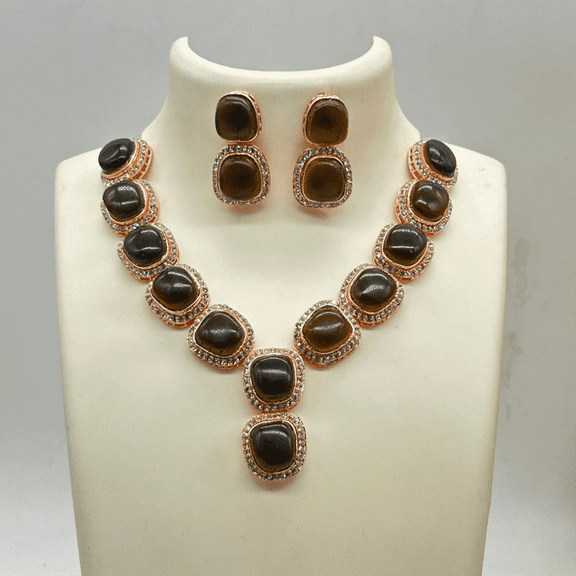 Kajaro Designs Jewels Ethnic Polki Kundan Necklace Set with Earrings for Women | Partywear Jewelry for Gifts