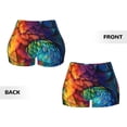 thumbnail image 5 of Fotbe Colorful Parrot Jungle Dream Seamless Shorts, Womens Workout Shorts High Waist Stretch Booty Short for Gym/Yoga/Running/Biking-Large, 5 of 9