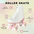 thumbnail image 3 of SHIBAILI Light up Roller Skates for Unisex Adult Teen,White Cartoon,Free Skate,Pink flash wheel(Women7.5/Men6.5), 3 of 8