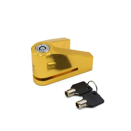Motorcycle V Shape Security Anti Theft  Brake Disc Lock Gold Tone w 2 (Best Motorcycle Anti Theft)