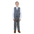 thumbnail image 5 of Boys Suit Set Solid Textured Notch Lapel With Matching Vest & Pants With Free Shirt & Tie, 5 of 6