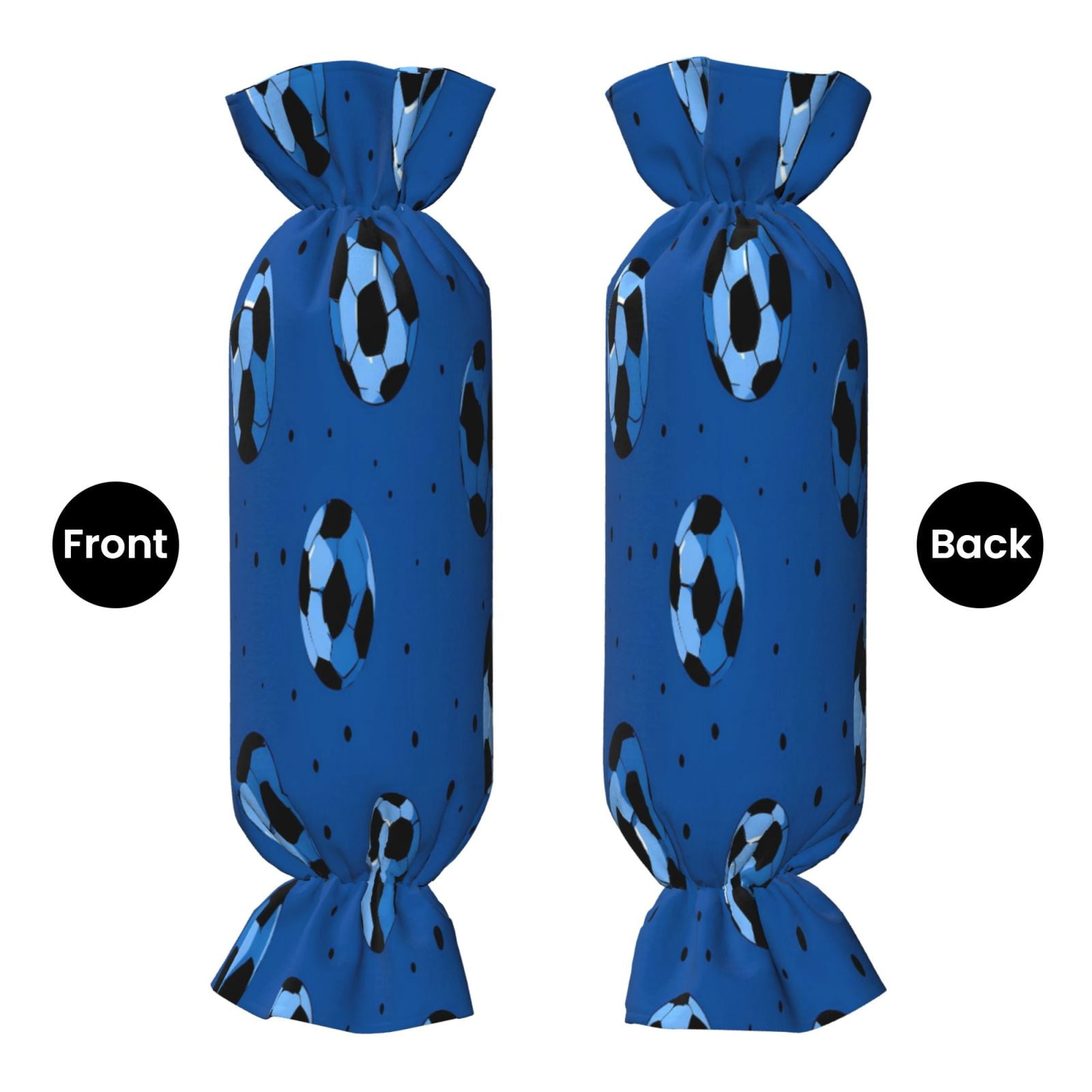 Candy Throw Pillow Travel Cervical Pillow Cylindrical Neck Body Cushion With Insert For Bed Couch Home Decor 9.8x24.4in Soccer Football Black And Blue Cool Sport Style