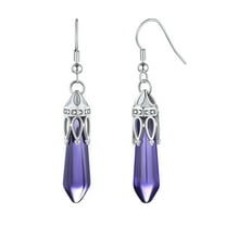 Bestyle Crystal Dangle Earrings for Women February Birthstone Drop Earrings Jewelry Gifts for Birthday Mother's Day