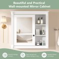 thumbnail image 5 of Bathroom Medicine Cabinet with Mirror,Wall Mounted Mirror Cabinet with Storage Organizer,Over The Toilet Storage White Storage Cabinet for Bathroom,White Mdf Bath Faucets Bathroom Storage, 5 of 22