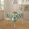 thumbnail image 4 of Wukai Daisy Plaid Green Waterproof Tablecloth for Kitchen Dining, Fits Square Tables for 2-4 Seats -54"x54", 4 of 7