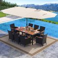 thumbnail image 1 of Gymax 11 PCS Patio Dining Set w/ 15ft Double-Sided Patio Umbrella (Base Included) Beige, 1 of 6