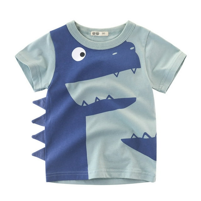 WEIYLL T-Shirts Garçons Confortables Mignons Dinosaure Manches Courtes Col Rond Vert Vêtements de Sport pour 1-2 Ans