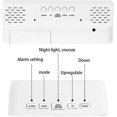 thumbnail image 4 of Alarm Clock, LED Display Digital Alarm Clock with Light Sensing Dimming Mode, Bedroom Living Room Bedside Clock, Home Decor, White, 4 of 5