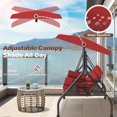 thumbnail image 5 of SUNCROWN Outdoor 3 in 1 Porch Swing Chair, 3 Seat Patio Swing Glider with Adjustable Canopy, Heavy Duty Swings with Thickened Cushions, Pillows & Cup Holders for Backyard, Porch, Garden,Red, 5 of 12