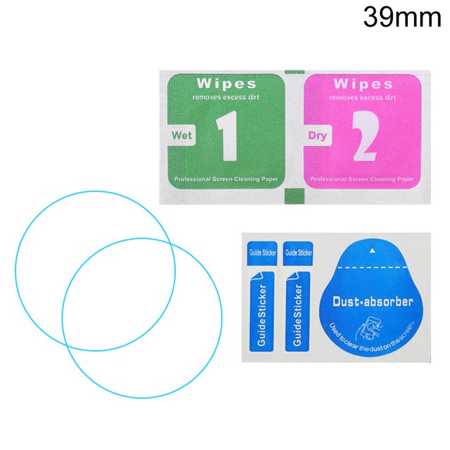 HEVIRGO 2PCS Anti Scratch Watch Screen Protector Tempered Glass Round Smartwatch Film High-Definition Protective Cover Universal Explosion-Proof Screen Film Compatible with 34-43mm Dial Watch