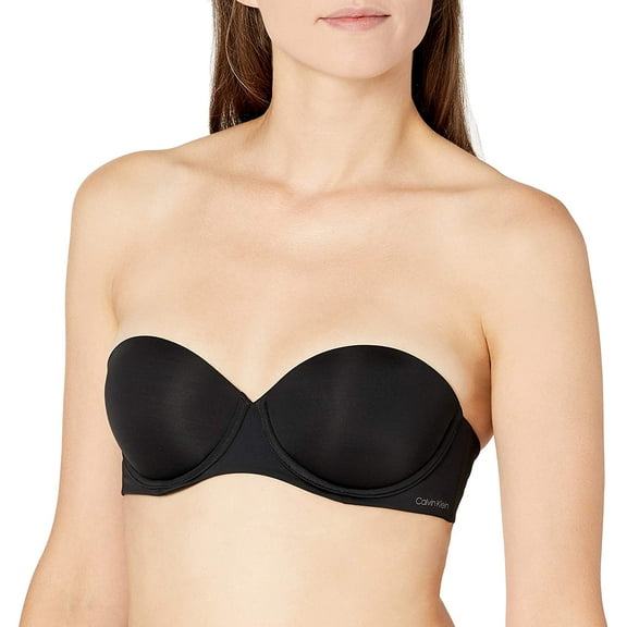 Calvin Klein BLACK Underwire Push Up Strapless Bra, US 30B, UK 30B
