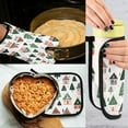 thumbnail image 5 of Yayeee Oven Mitts and Pot Holder Set of 2 Heat Resistant Kitchen Gloves Baking Hot Pad, Orange Christmas House, 5 of 5