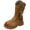 Khaki, variant on Babcutegg Girls Tassel Velvet Lined Mid Calf Boots Chunky Heel Side Zipper Retro Style Kids Casual Fashion Boots Brown Size 13 Little Kid