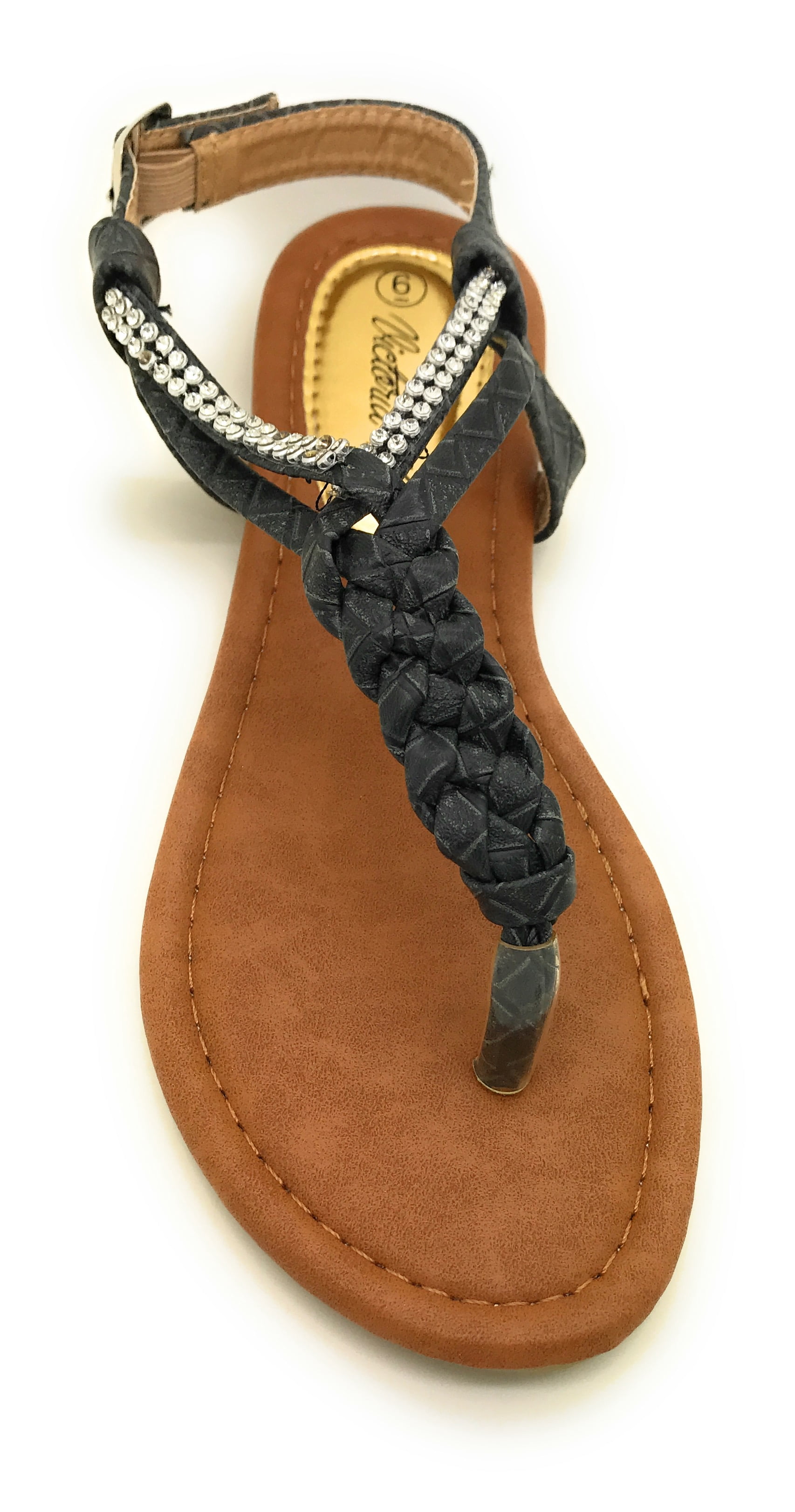 Victoria K. Women's Braided T-Strap Thong Sandal