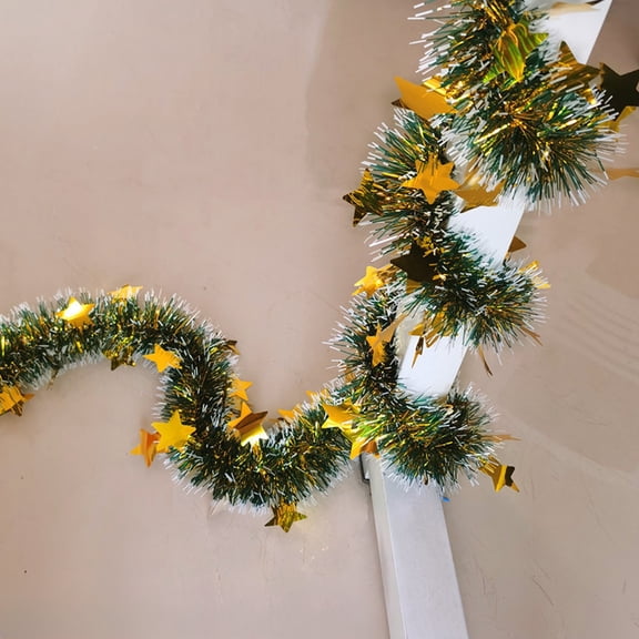 6.6FT Christmas Tree Tinsel Garland Glitter Pull String Decoration Holiday Party Supplies Festive Decor Shiny Strands Crinkle Pull Strip Home Celebration Ornaments Sparkle Glimmer Shimmery Trims