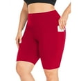 thumbnail image 4 of Hvyesh Women's Plus Size Yoga Leggings Butt Lify High Waist Shorts Under Dresses Mid Thigh Leggings Pants, 4 of 6