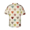 thumbnail image 3 of Daiia Heart Polka Dot Hawaiian Shirt for Men Gentle Cotton Regular Short Sleeve Casual-Large, 3 of 9