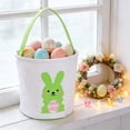 thumbnail image 1 of yulier Easter Basket, Easter Canvas Tote Bag with Cute Rabbit Pattern, Reusable Easter Gift Bag, 1 of 6