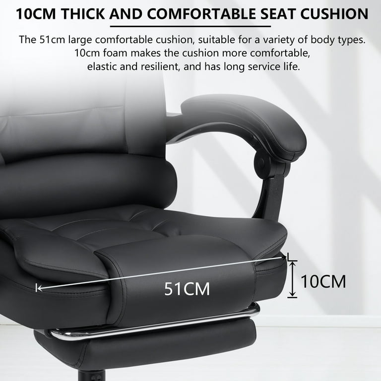 High Back Massage Office Desk Chair with 6-Point Vibrating Pillow, Computer Recliner  Chair with Adjustable