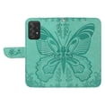 thumbnail image 6 of SaniMore Wallet Case for Samsung Galaxy A73 5G, PU Leather Embossed Butterfly Flip Folio Cover Card Holder [Kickstand][Wrist Strap] All Arpund Protective Shockproof Shell, Green, 6 of 18